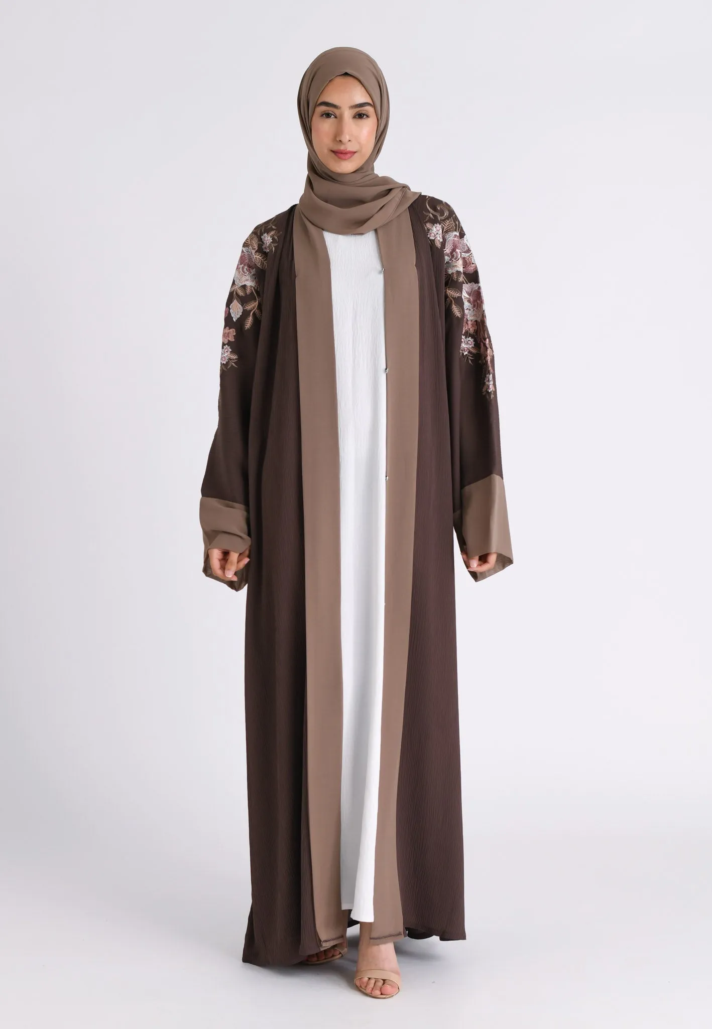 Luxury Embroidered Kimono Open Abaya (Premium)
