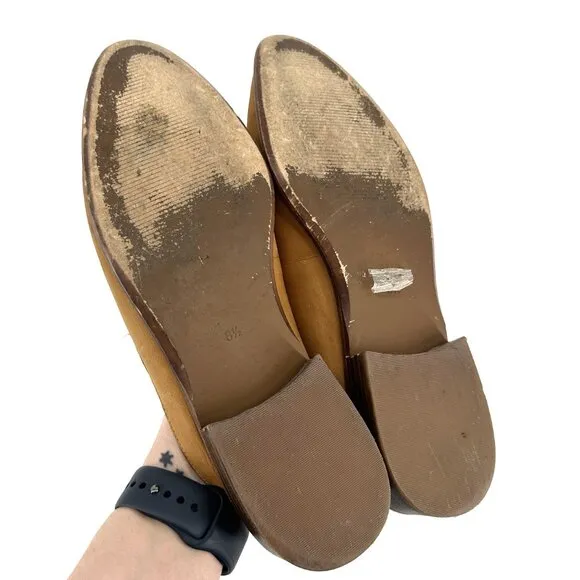 Madewell Frances Mule Loafer in Tan Leather Nubuck Size 8.5
