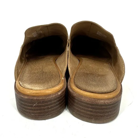 Madewell Frances Mule Loafer in Tan Leather Nubuck Size 8.5