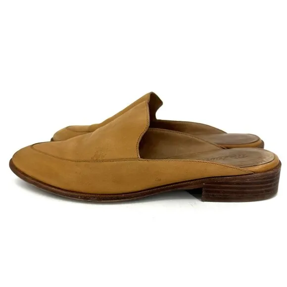 Madewell Frances Mule Loafer in Tan Leather Nubuck Size 8.5