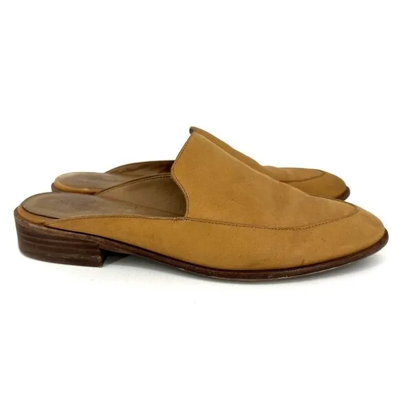 Madewell Frances Mule Loafer in Tan Leather Nubuck Size 8.5