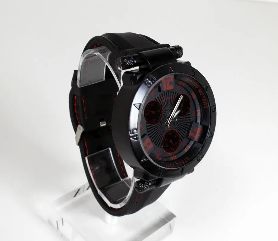 Mens Red Black Watch