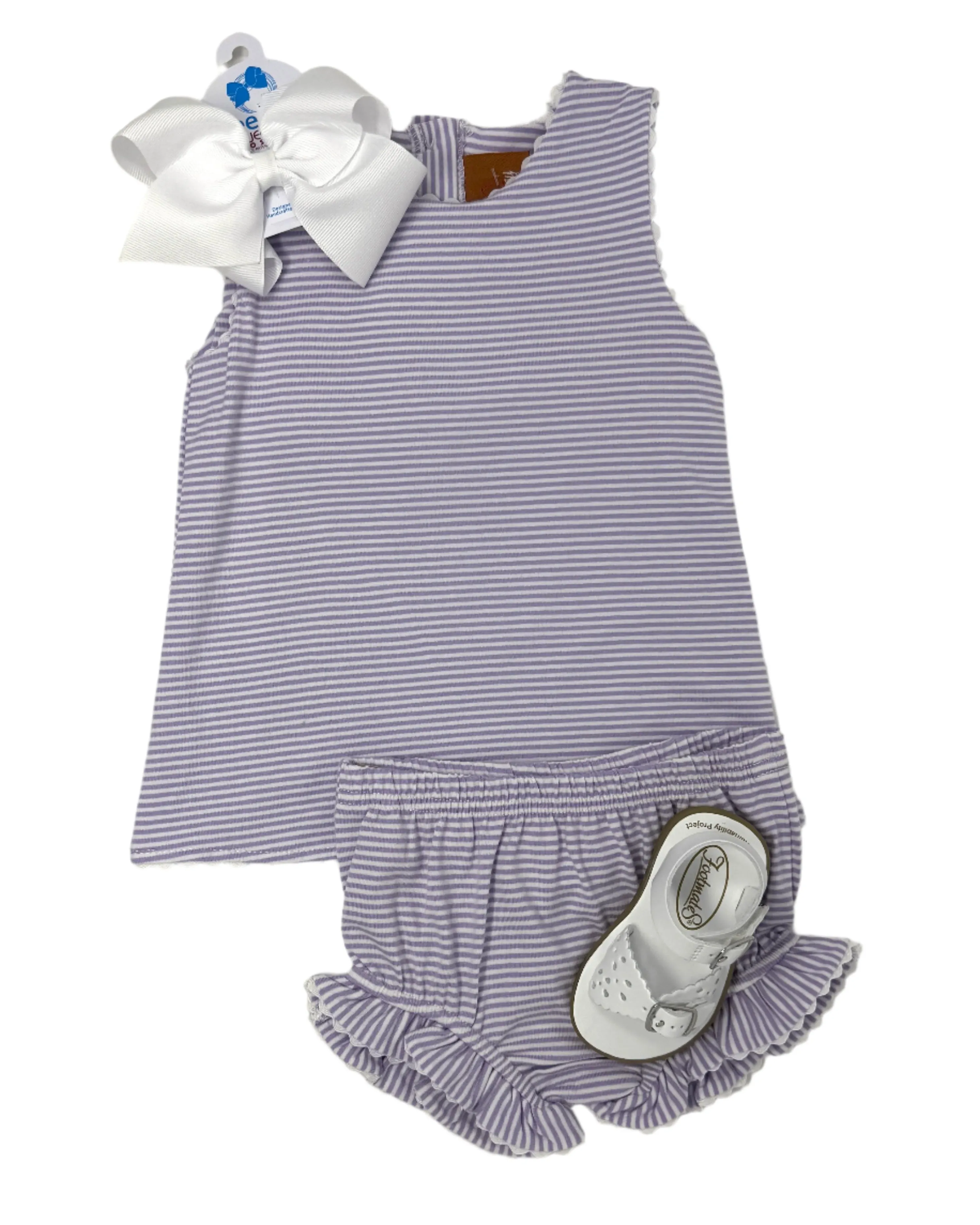 Millie Bloomer Set - Lilac Stripe