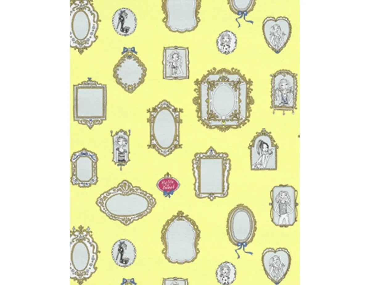 Mirror Frames White Yellow 7307-03 Wallpaper