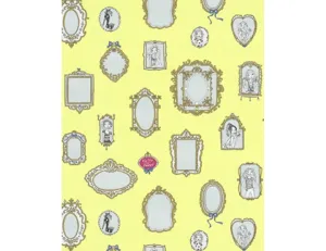 Mirror Frames White Yellow 7307-03 Wallpaper