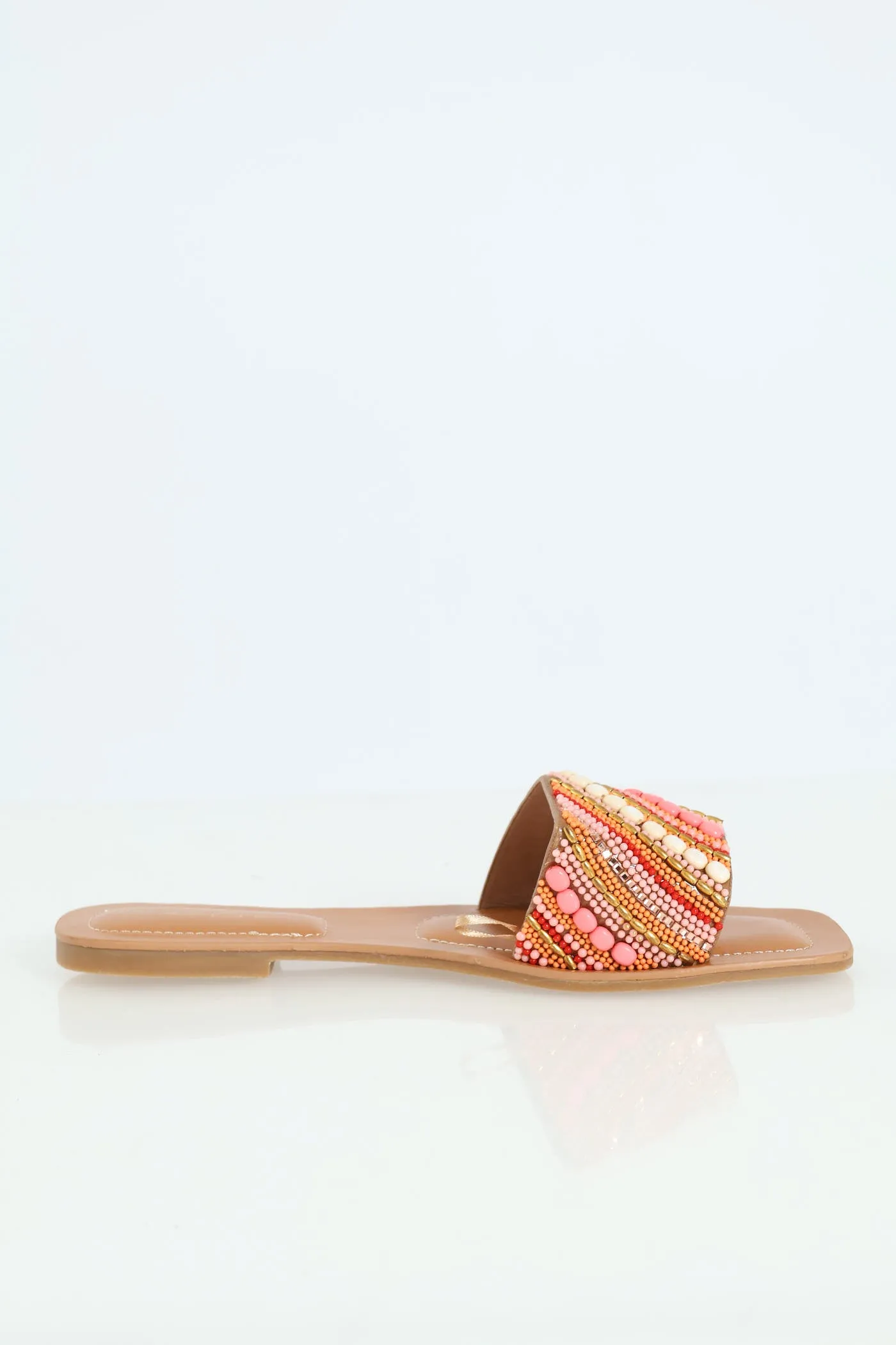 Multi Coloured Beaded Mule