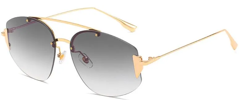 New Sunglasses Ladies Shades Luxury Brand Designer Driving Womens Glasses Summer Beach Rimless Sunglasses