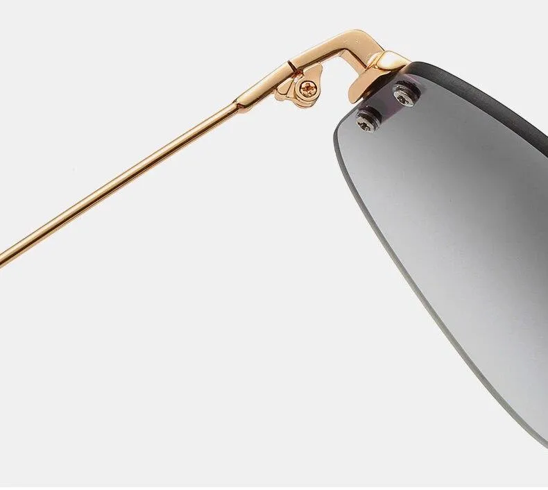 New Sunglasses Ladies Shades Luxury Brand Designer Driving Womens Glasses Summer Beach Rimless Sunglasses