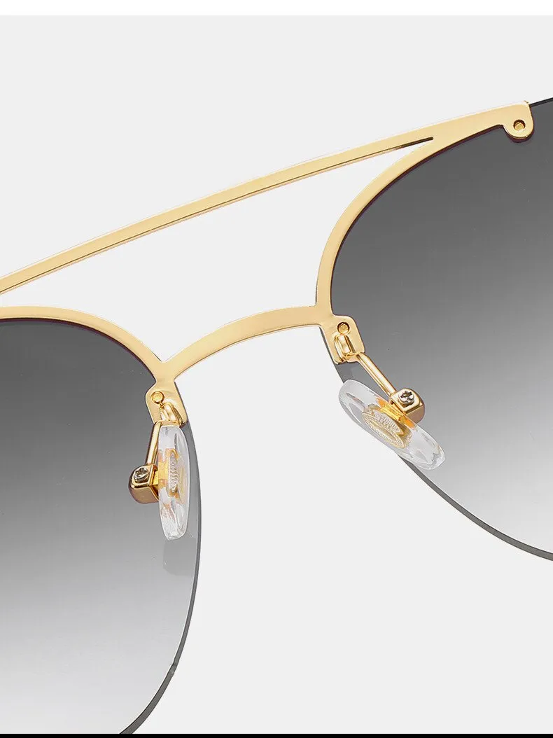 New Sunglasses Ladies Shades Luxury Brand Designer Driving Womens Glasses Summer Beach Rimless Sunglasses
