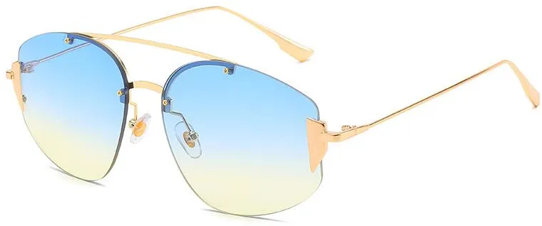 New Sunglasses Ladies Shades Luxury Brand Designer Driving Womens Glasses Summer Beach Rimless Sunglasses