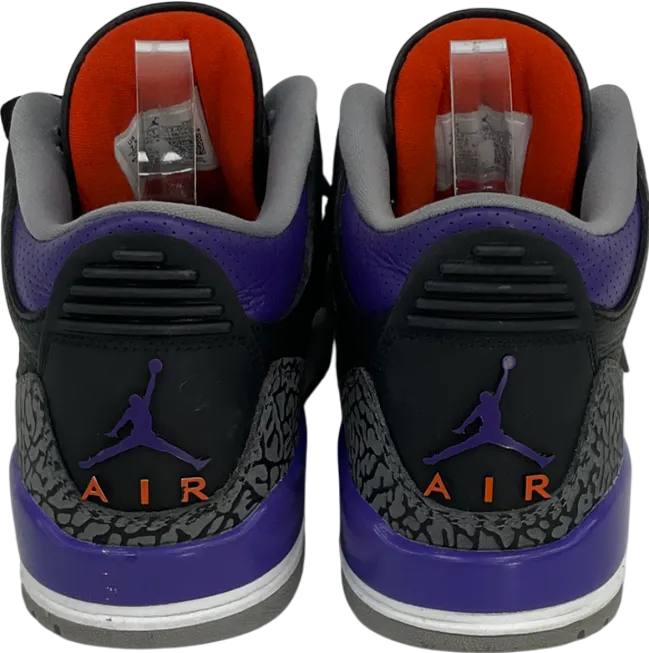 Nike Air Jordan 3 Black Court Purple Cement Grey UK 6.5 EU 39.5 👠