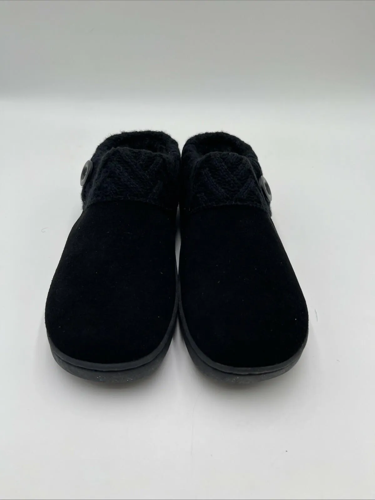 NWB Clarks Women's Cable Knit Sweater Clogs Black Size 9M