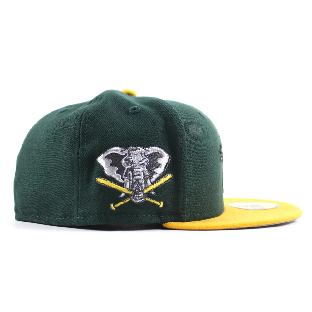 Oakland Athletics First Mascot – Charlie O the Mule New Era 59Fifty Fitted Hat (Green Gold Gray Under Brim)