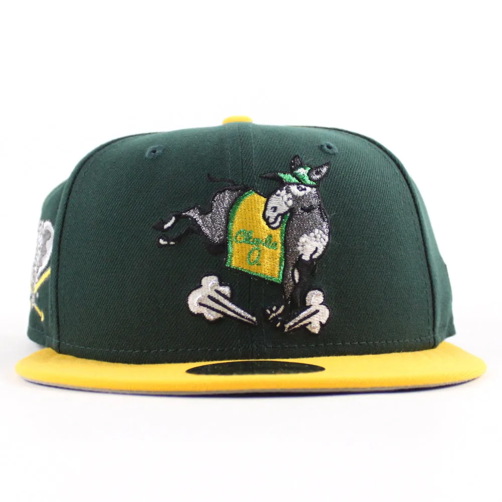 Oakland Athletics First Mascot – Charlie O the Mule New Era 59Fifty Fitted Hat (Green Gold Gray Under Brim)