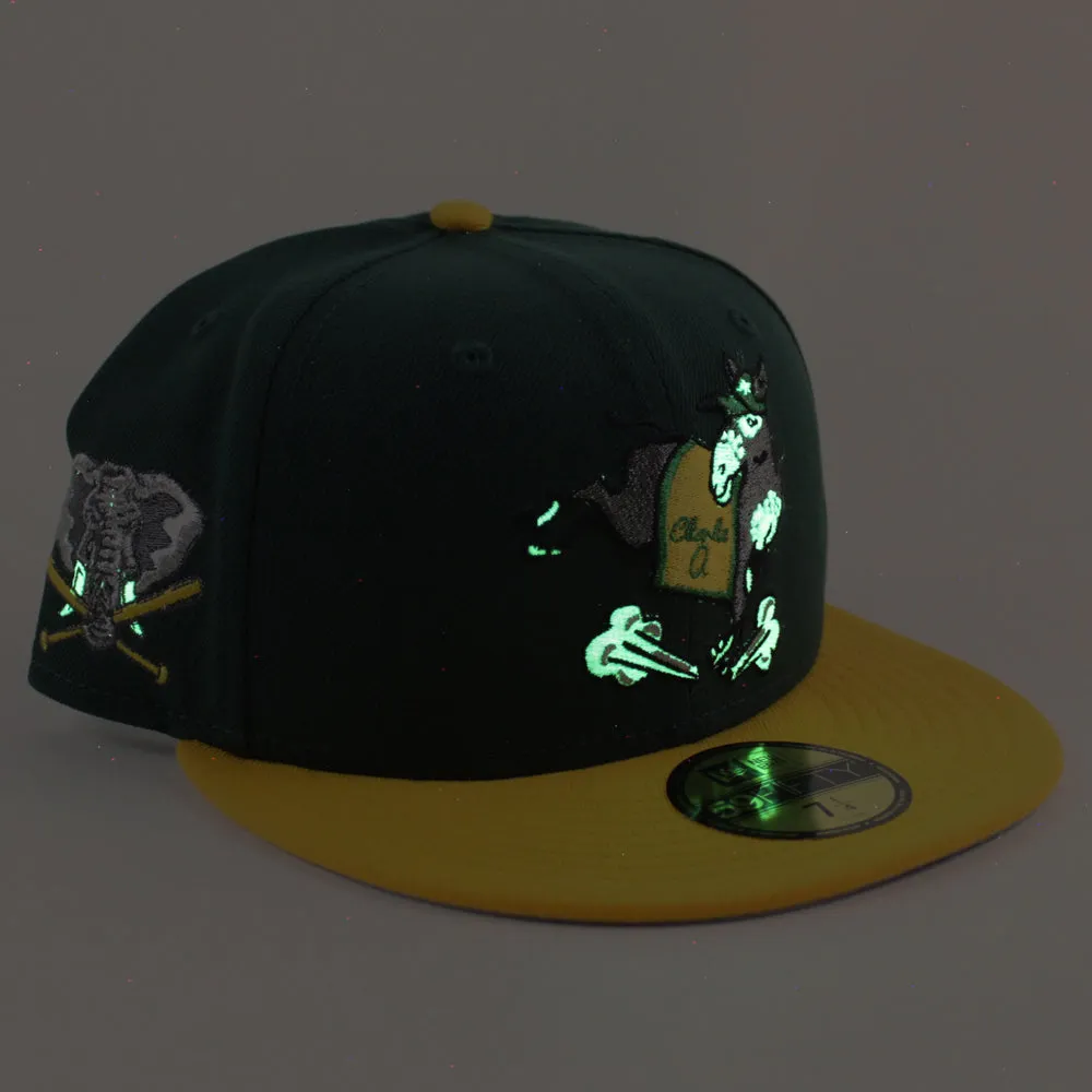 Oakland Athletics First Mascot – Charlie O the Mule New Era 59Fifty Fitted Hat (Green Gold Gray Under Brim)