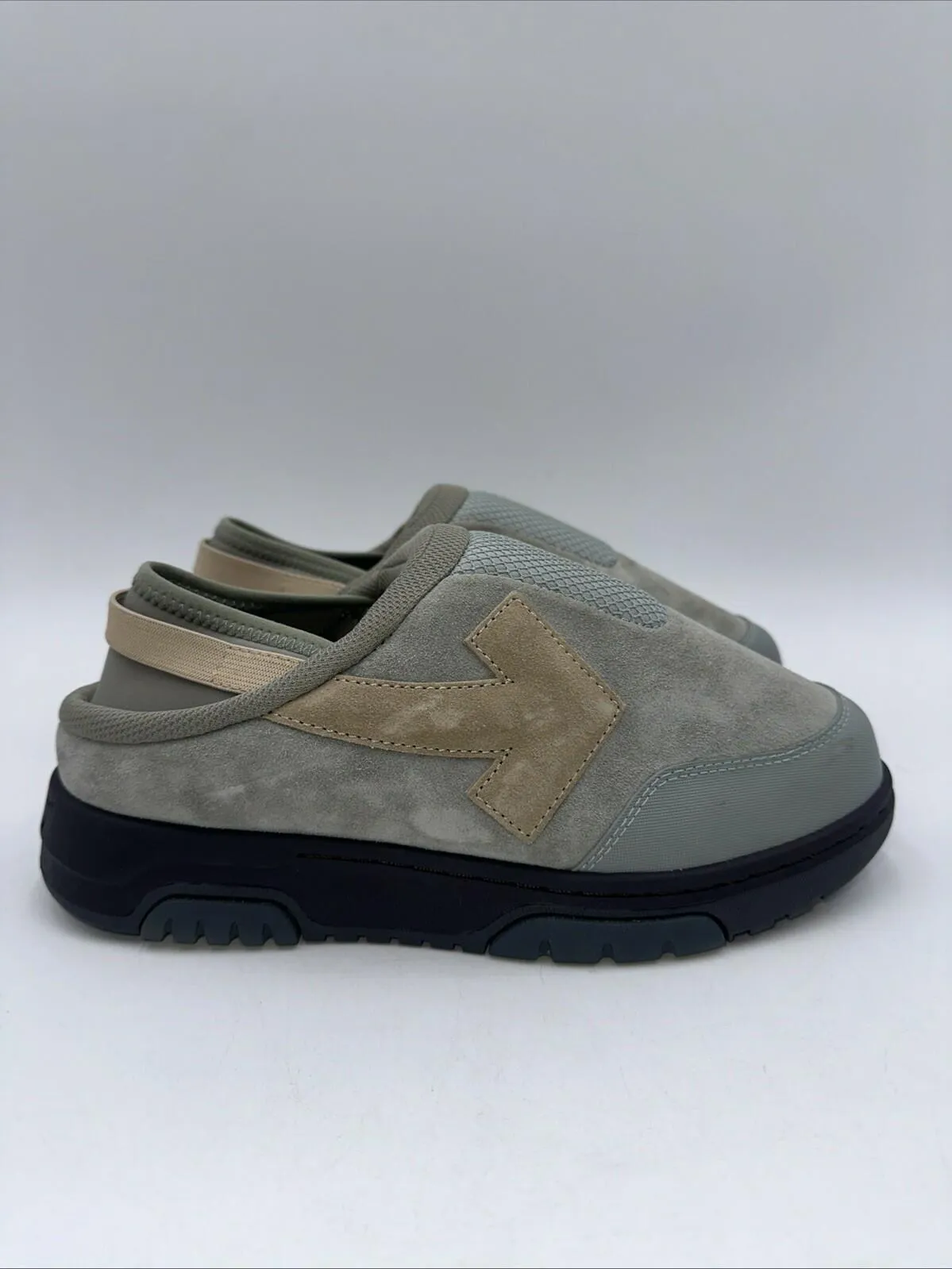 OFF-WHITE Out Of Office Slip On Gray Mules Men’s Size 38 - Very Good