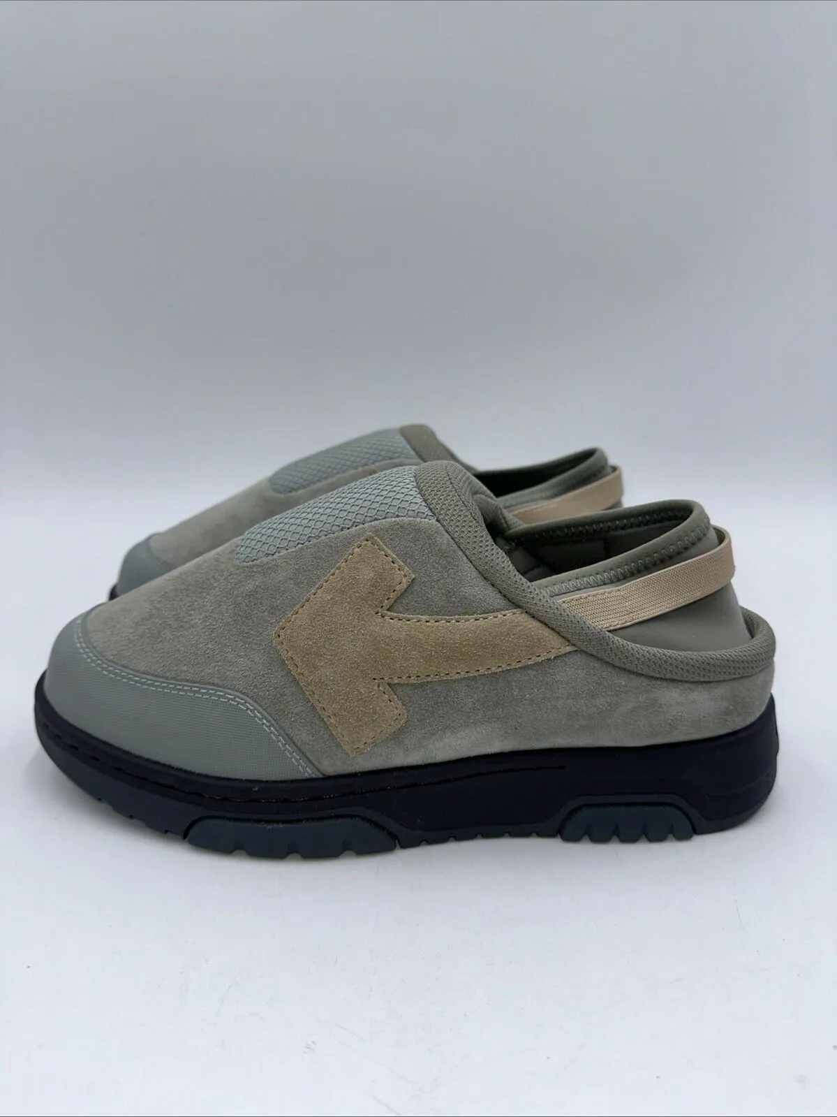 OFF-WHITE Out Of Office Slip On Gray Mules Men’s Size 38 - Very Good
