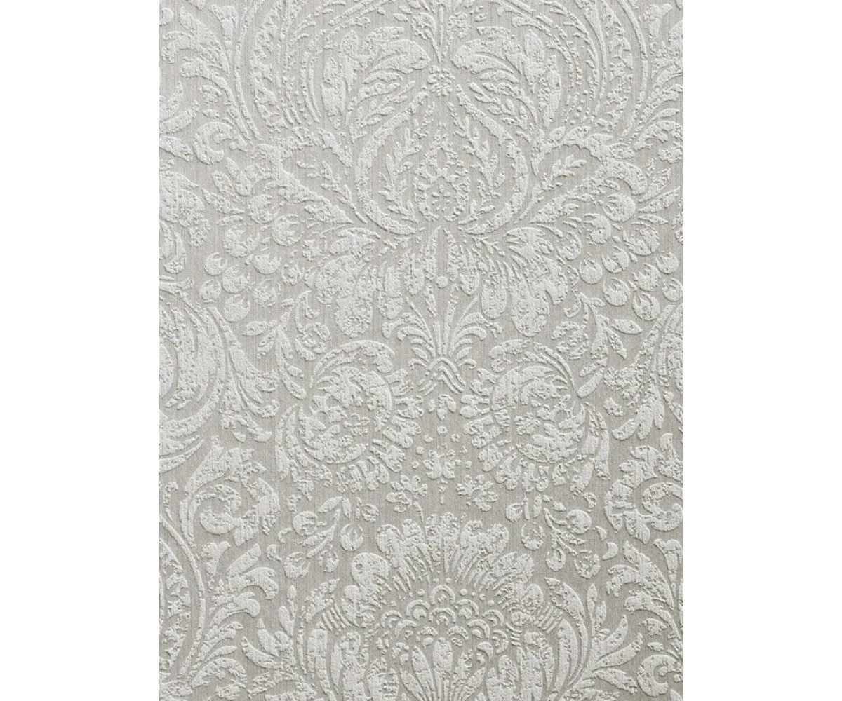 Ornated Embossed Floral Prints Grey 266866 Wallpaper