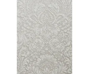 Ornated Embossed Floral Prints Grey 266866 Wallpaper