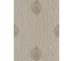 Ornated Floral Damask Motifs Taupe 5783-27 Wallpaper