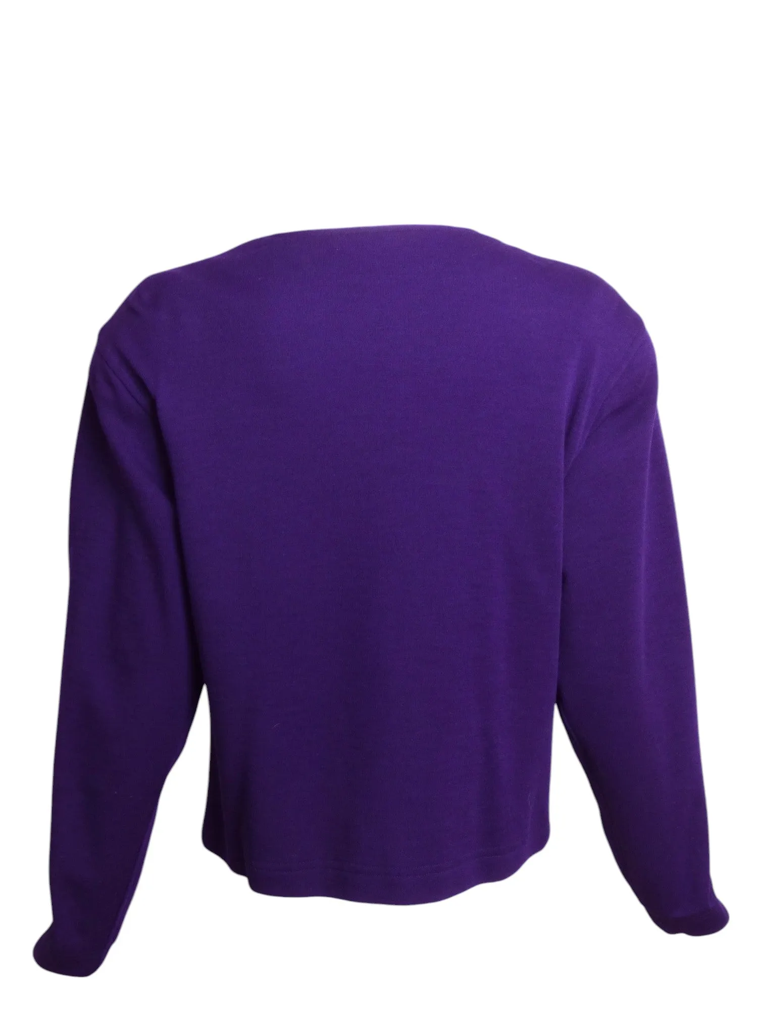 OSCAR DE LA RENTA- 1980s Purple Wool Knit Blouse, Size 10