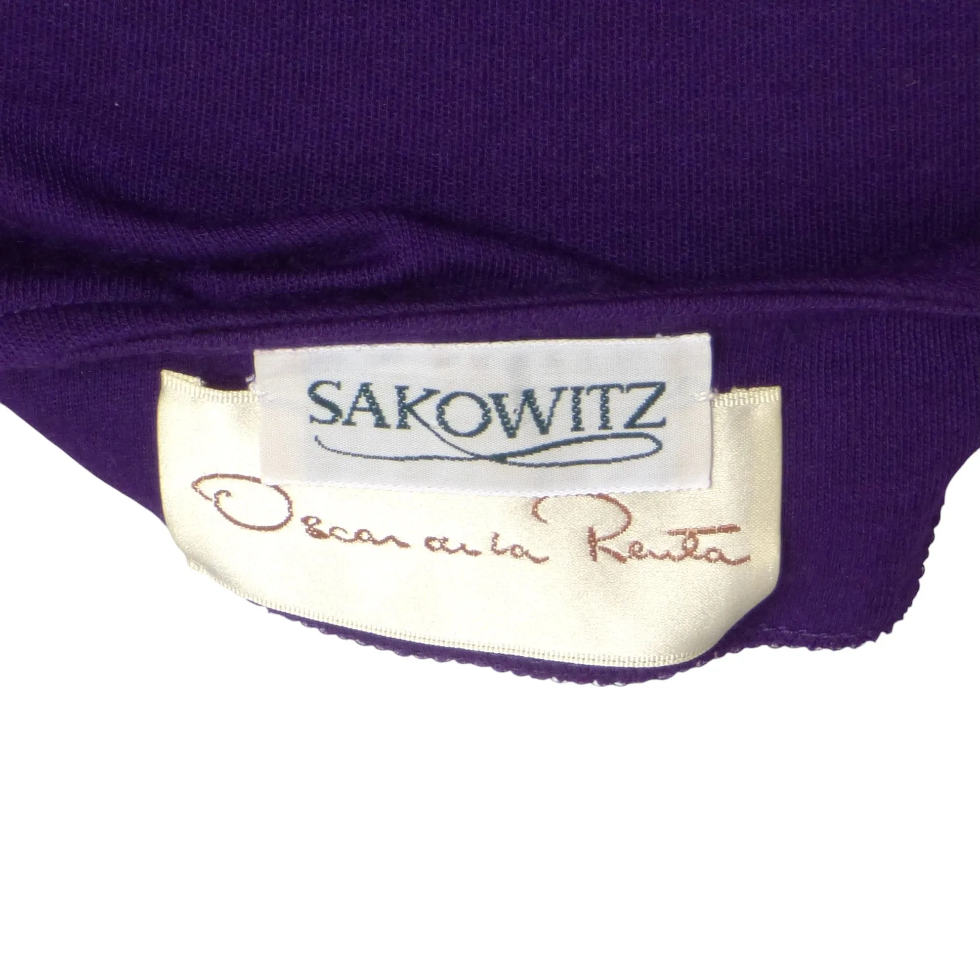 OSCAR DE LA RENTA- 1980s Purple Wool Knit Blouse, Size 10