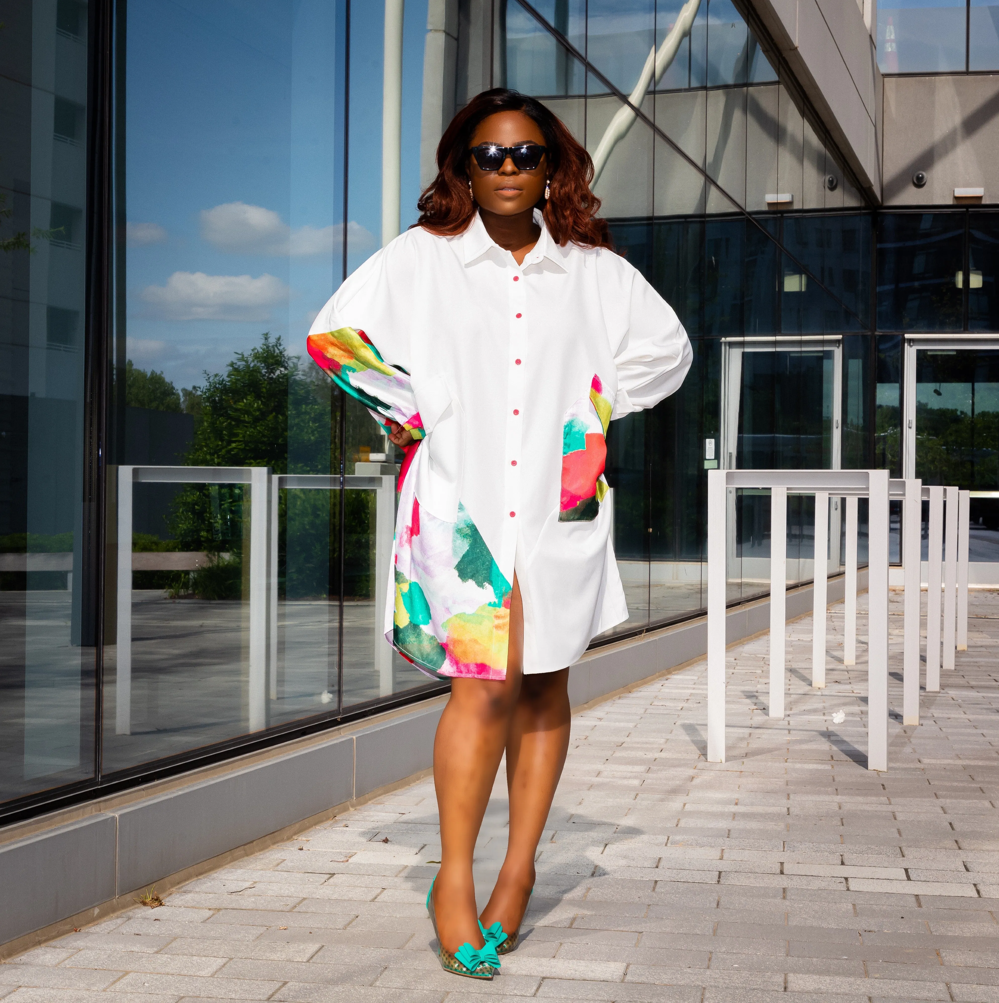 Oversize Shirt Dress with Pockets
