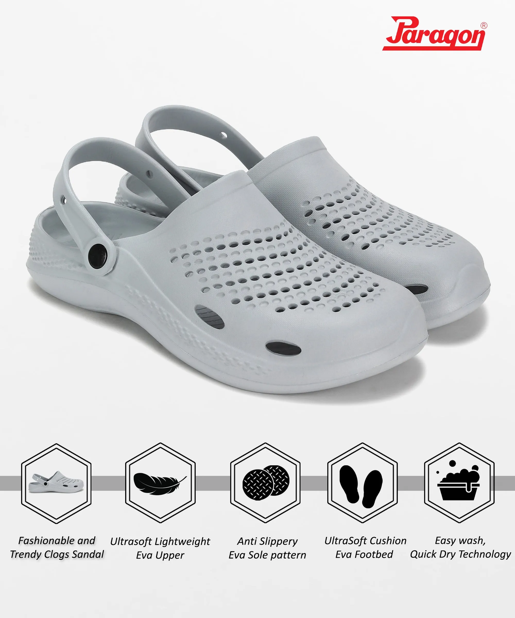 Paragon K10918G Men Casual Clogs | Stylish, Durable | Casual & Comfortable | For Everyday Use