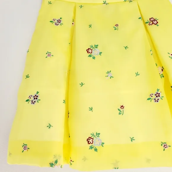 P.A.R.O.S.H. Mini Skirt Silk Embroidered Floral Pleated Tennis Designer Italy