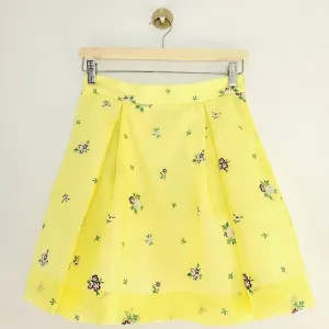 P.A.R.O.S.H. Mini Skirt Silk Embroidered Floral Pleated Tennis Designer Italy