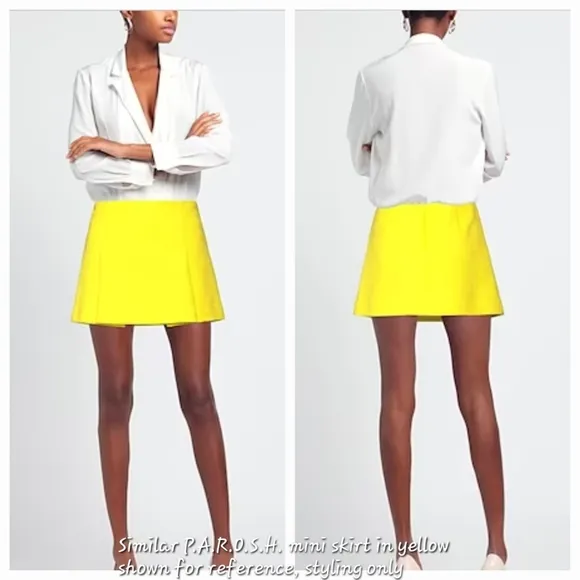 P.A.R.O.S.H. Mini Skirt Silk Embroidered Floral Pleated Tennis Designer Italy
