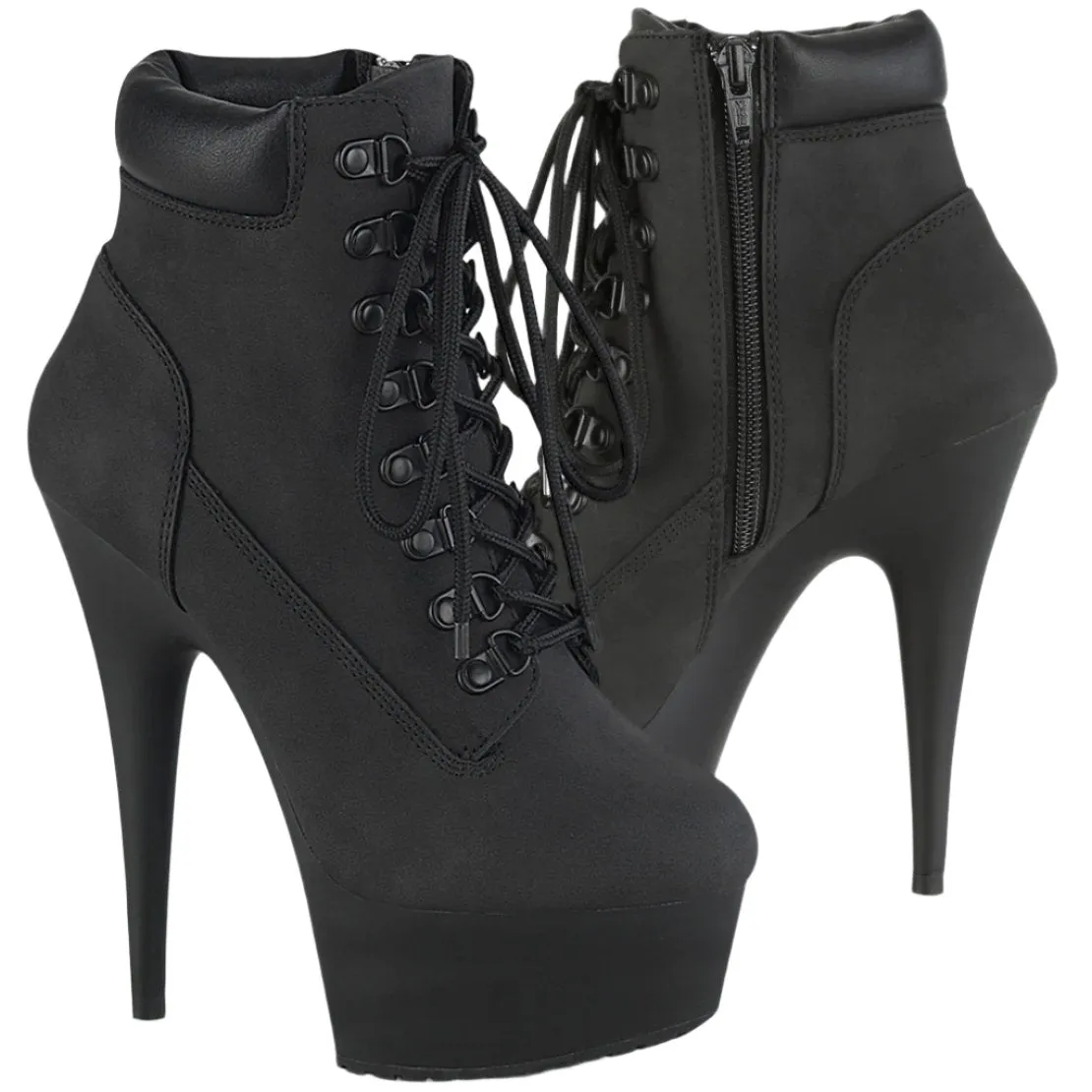 Pleaser DELIGHT 600TL 02 Boots Black Nubuck