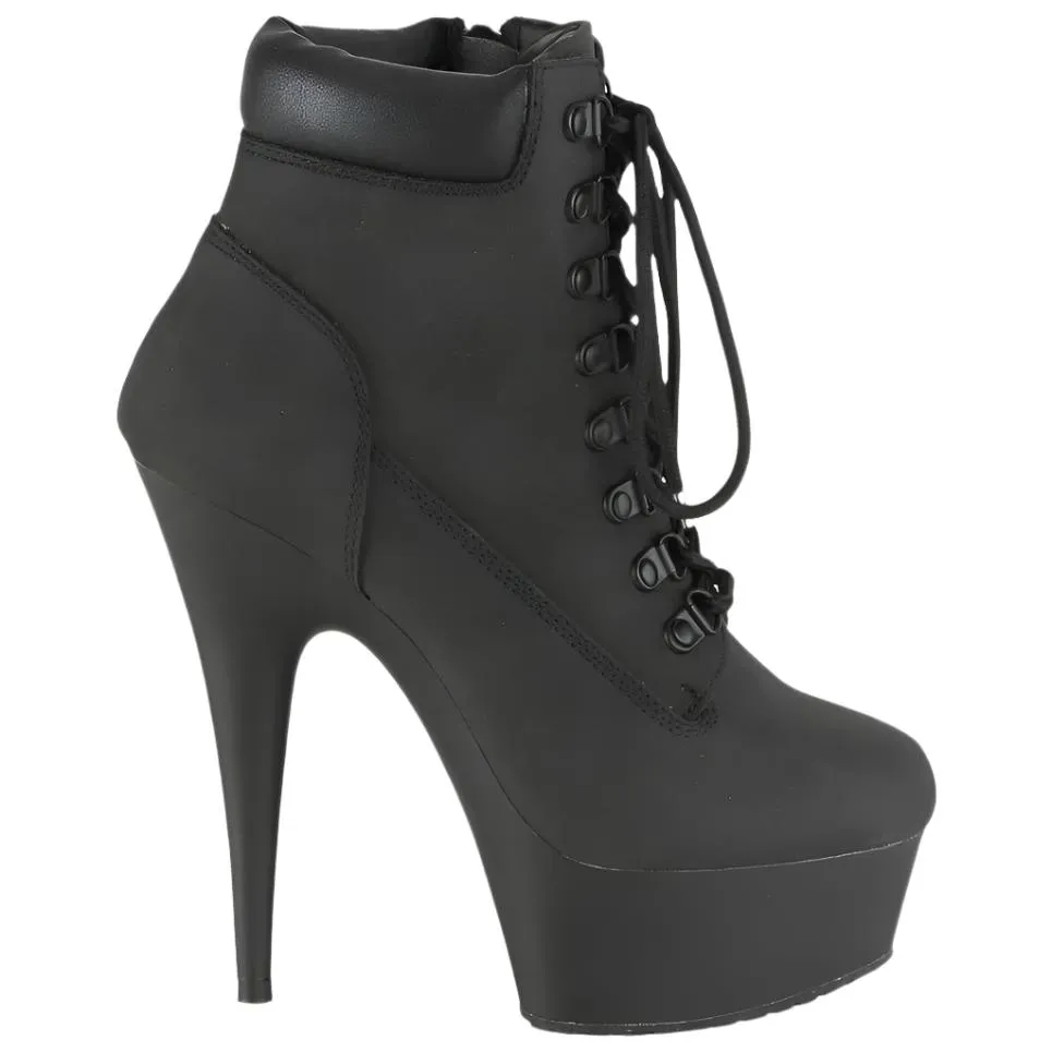 Pleaser DELIGHT 600TL 02 Boots Black Nubuck