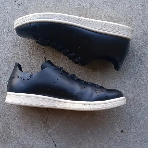 RARE Vintage Barney's NY x adidas Stan Smith Black Leather Sneakers M7 (W8)