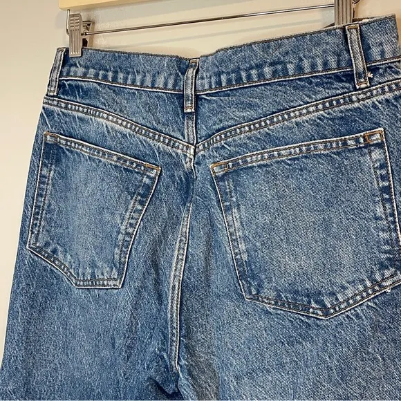 Reformation High Rise Straight Blue Jeans 31 flaw