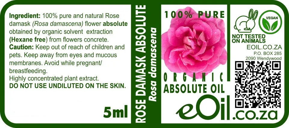 Rose Otto ( Rosa damascena ) Pure Absolute Oil Organic
