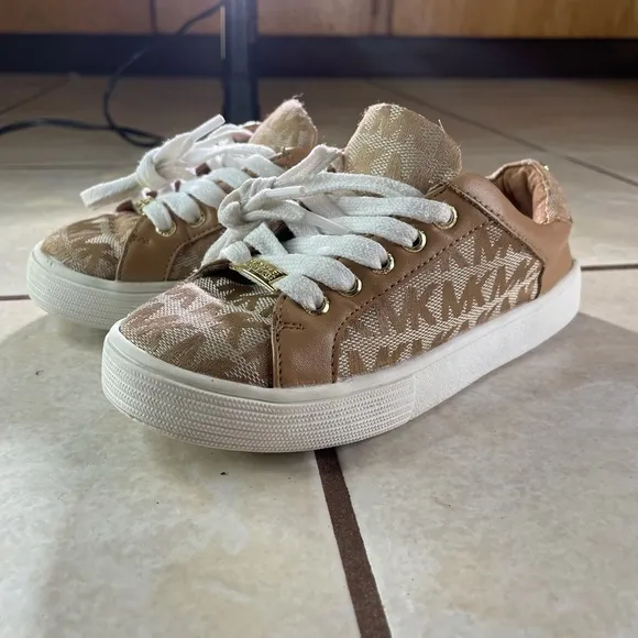 Rosita 2 Michael Kors MK Logo Tan Sneakers Toddler