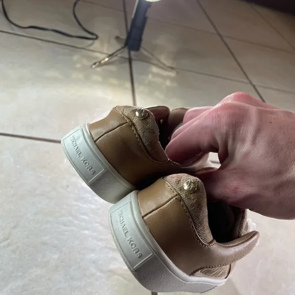 Rosita 2 Michael Kors MK Logo Tan Sneakers Toddler