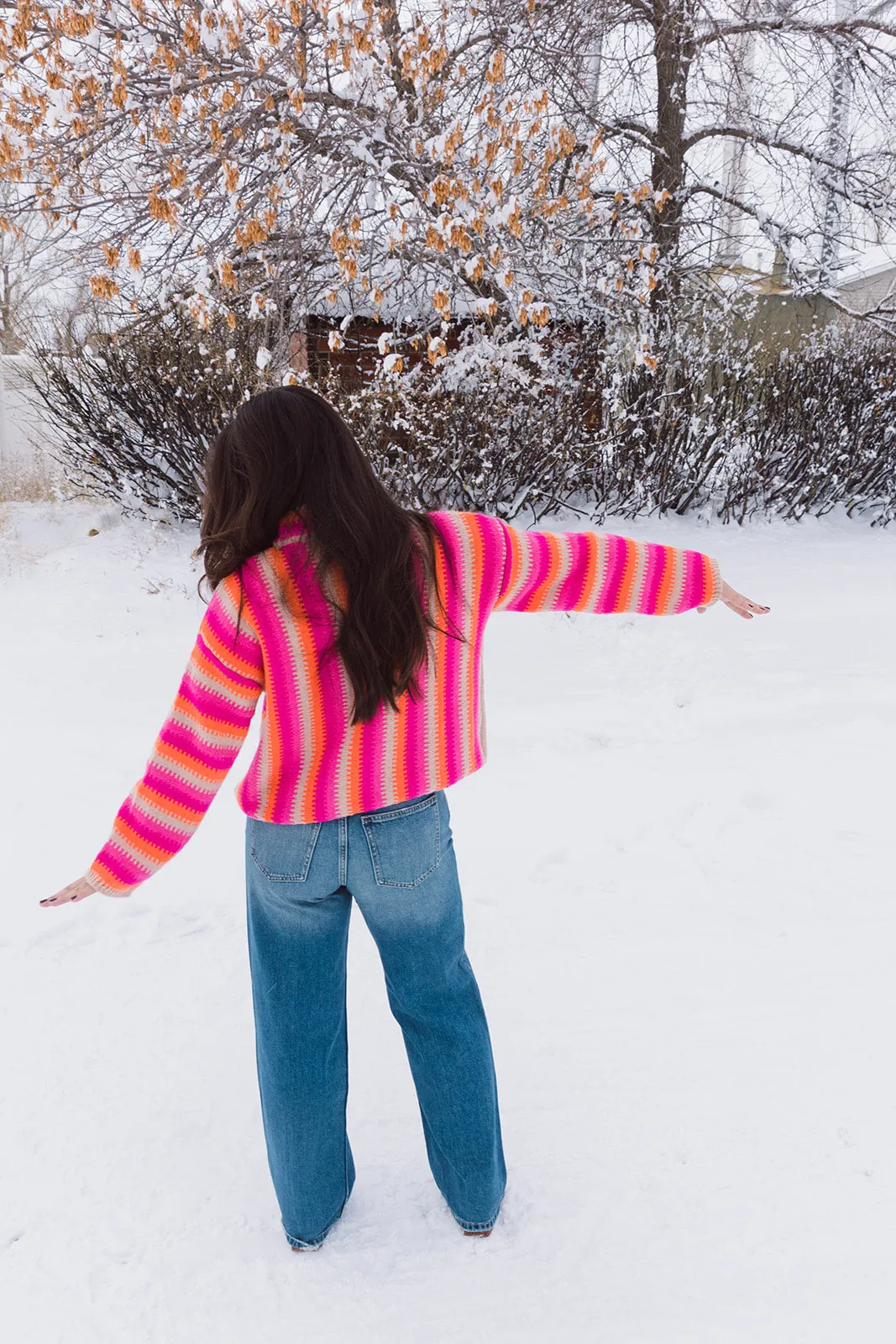 Ryley Mock Neck Striped Sweater