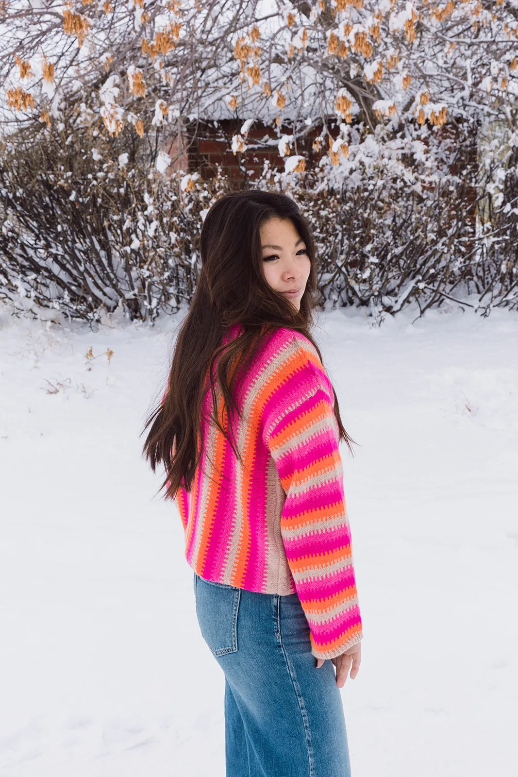 Ryley Mock Neck Striped Sweater