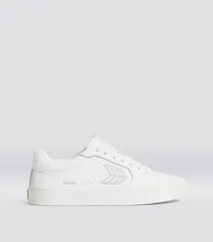 SALVAS White Premium Leather Ice Logo Sneaker Men