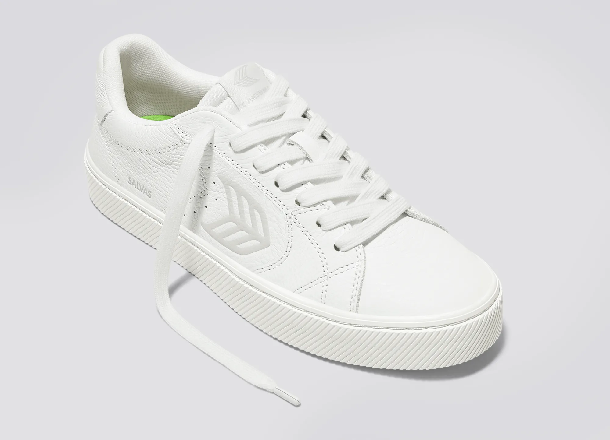 SALVAS White Premium Leather Ice Logo Sneaker Men