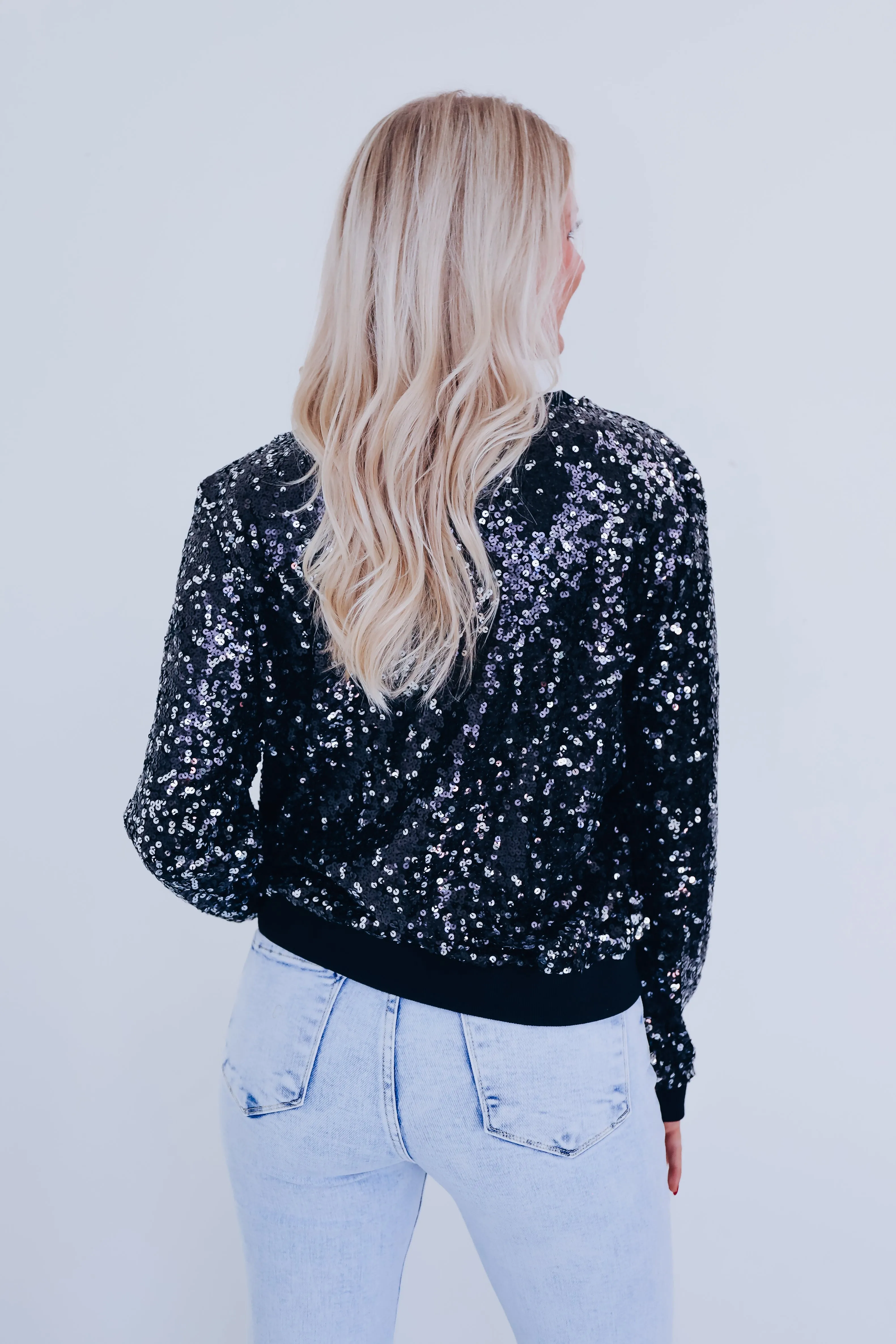 Shelby Sequin Pullover - Black