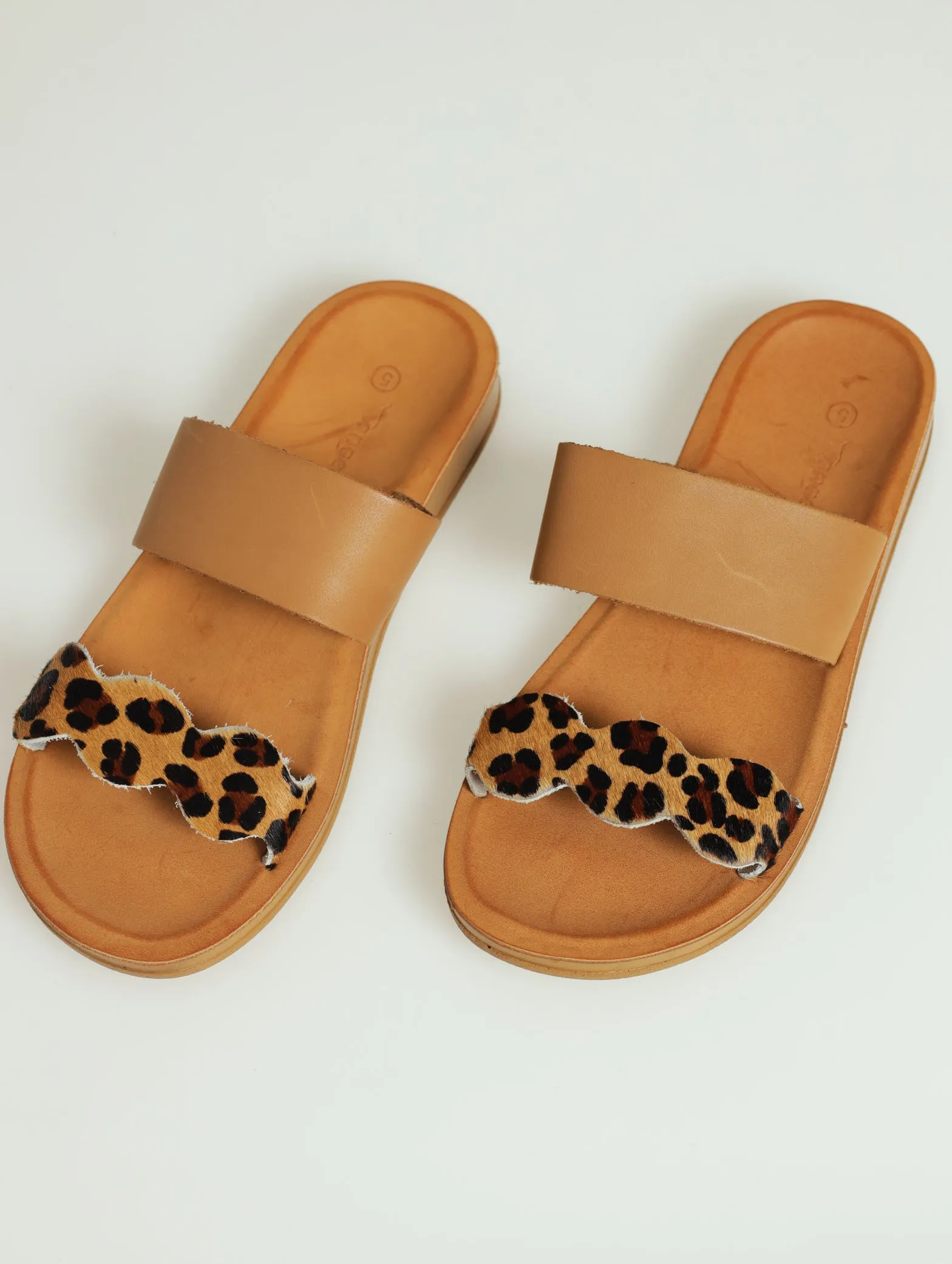 Sienna Leather Double Strap Mule Sandal - Tan