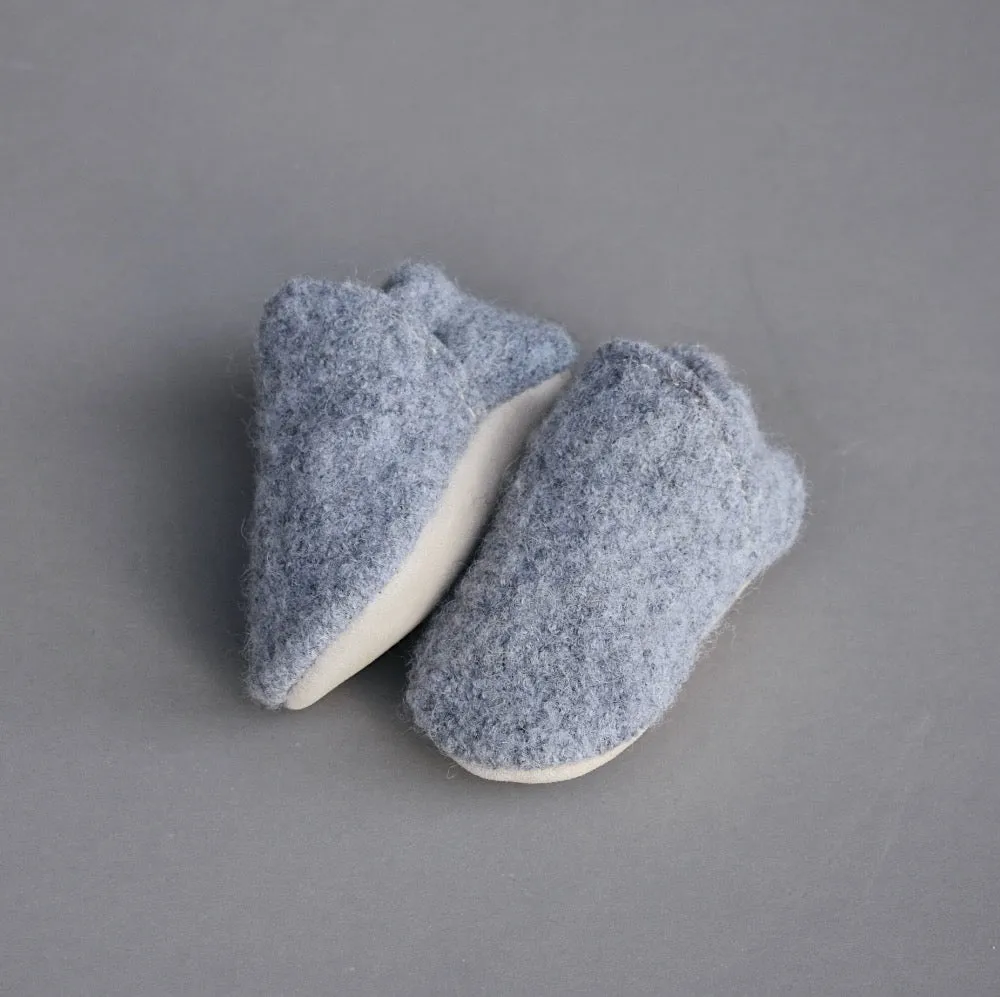 size 2 (4.5") - light grey wool loafers