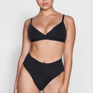SKIMS FITS EVERYBODY CROSSOVER BRALETTE NWT ONYX BLACK sz S Small