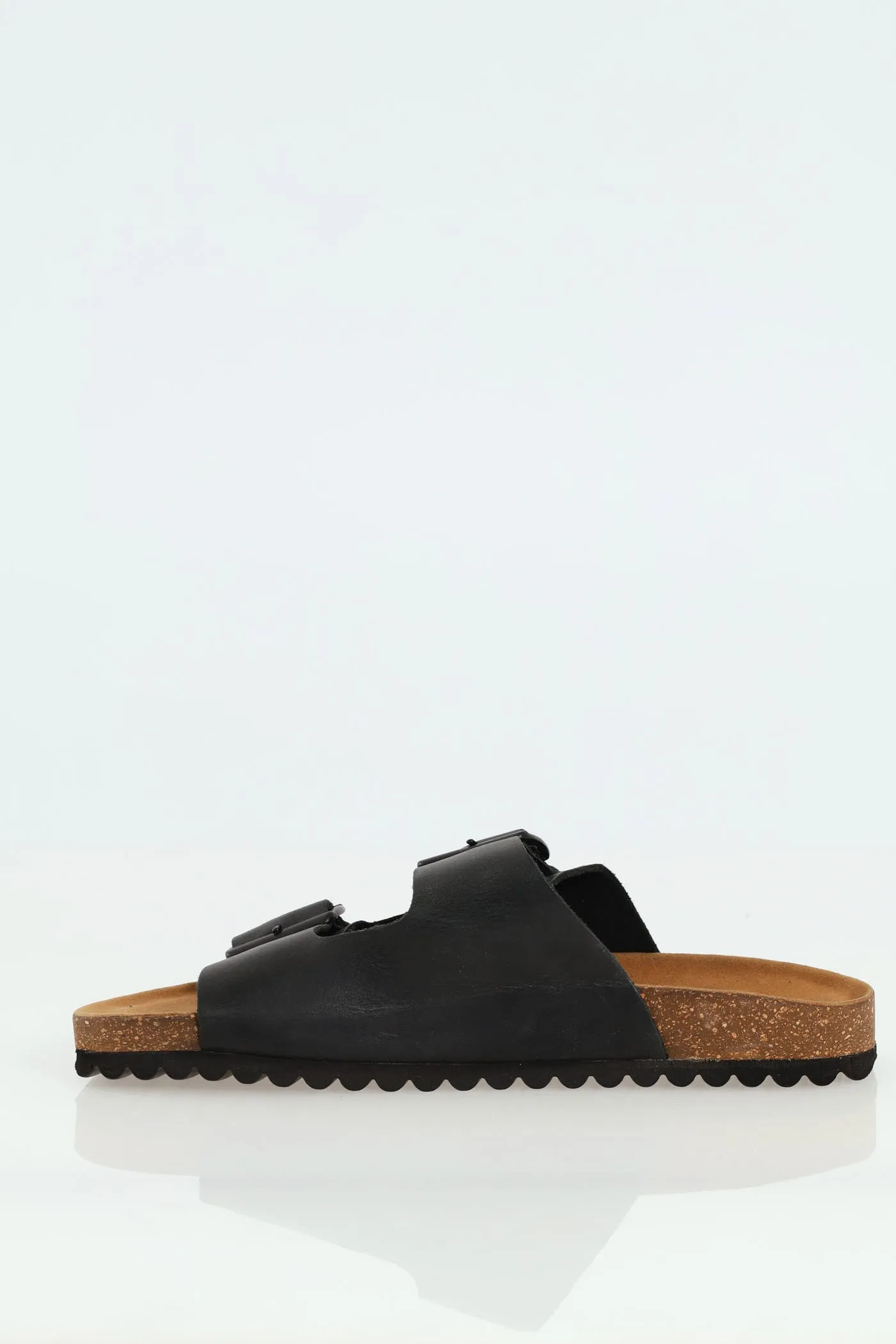 Slammer Double Strap Birk Mule Sandal - Black/Brown