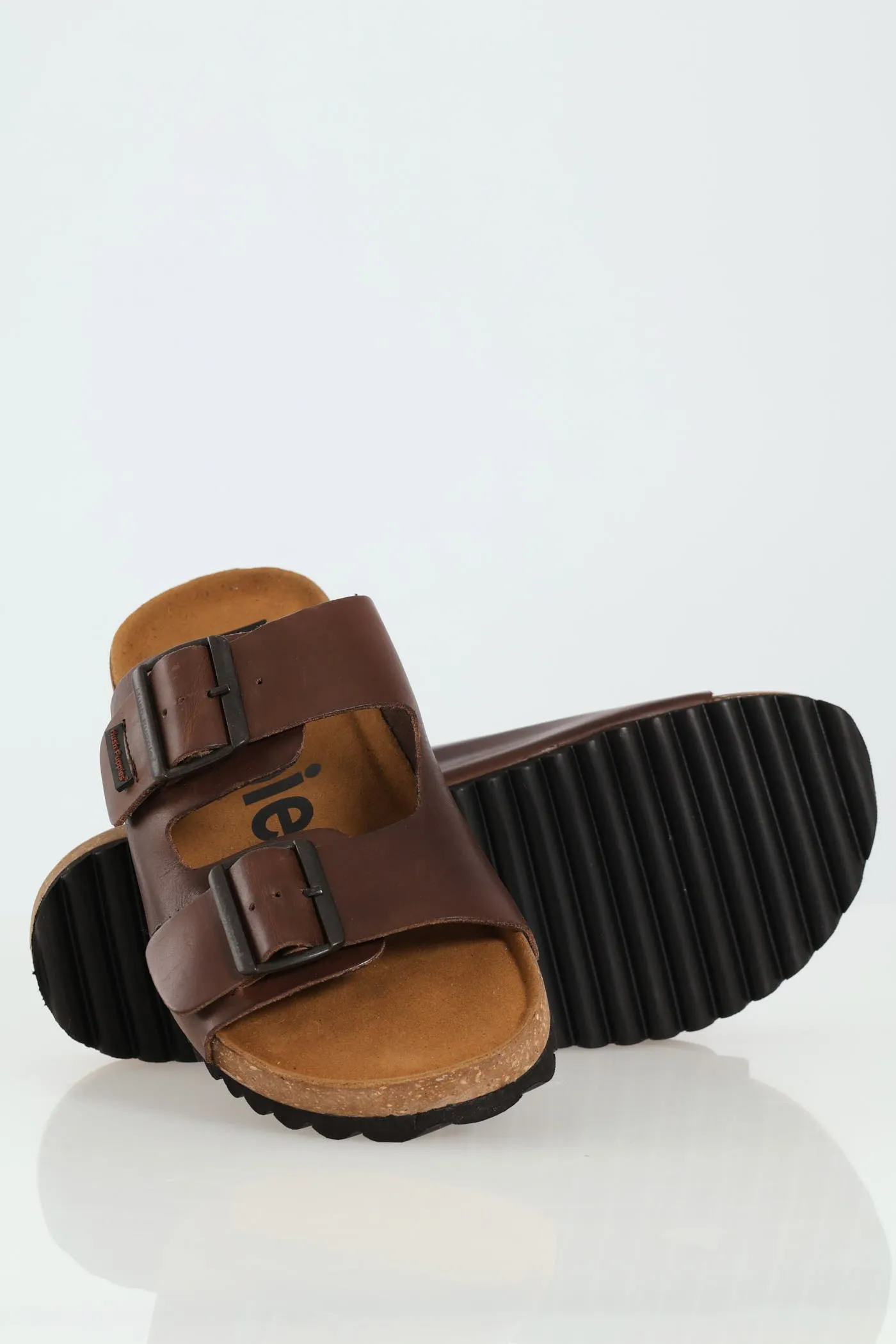 Slammer Double Strap Birk Mule Sandal - Brown