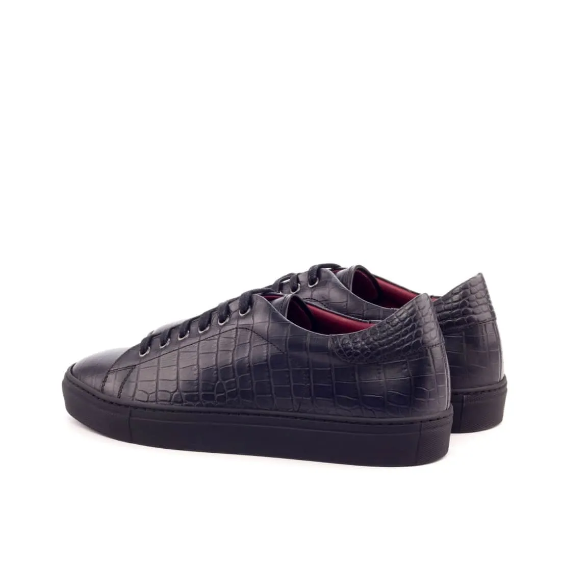 Sneakers Jersey en croco noir - Semelles Noires