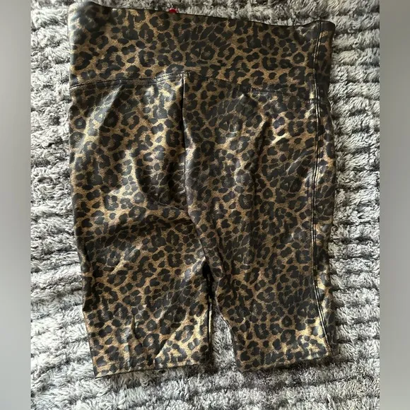 SPANX Leopard Print Bike Shorts